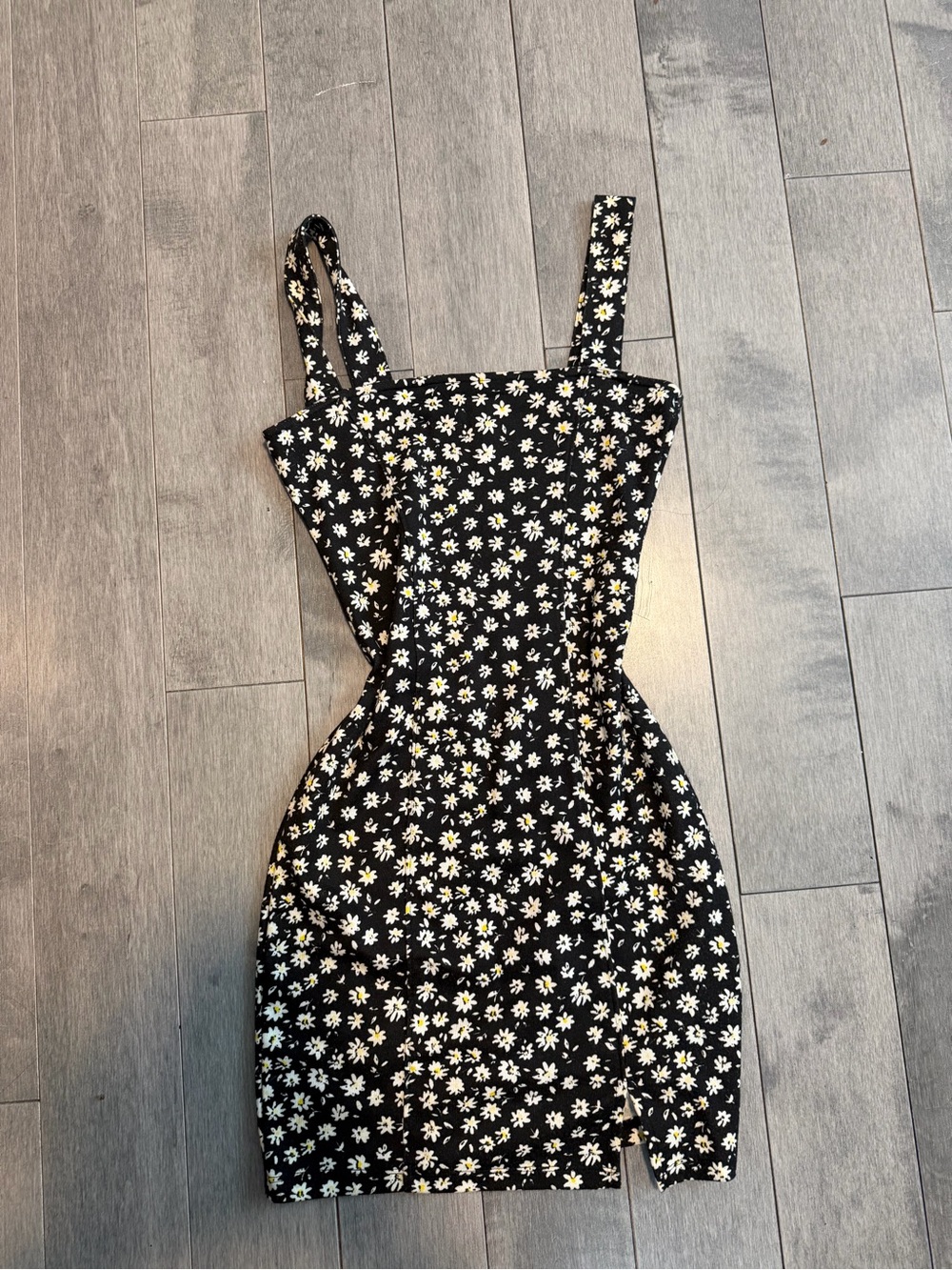H&M Black Daisy Print mini dress
